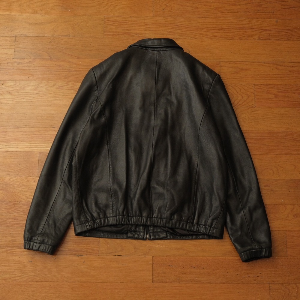 Danier Canada Black Genuine Leather Bomber Jacket Zip Front Classic Style Size S - Picture 9 of 11
